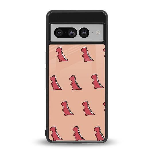 Dino Red back phone cover | glass case for google pixel 7 pro