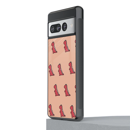 Dino Red stylish phone case for google pixel 7 pro | glossy glass and slim fit
