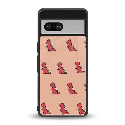 Dino Red back phone cover | glass case for google pixel 7a