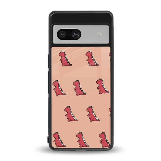 Dino Red back phone cover | glass case for google pixel 7a