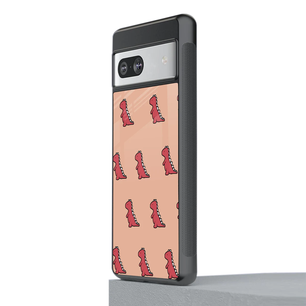 Dino Red stylish phone case for google pixel 7 | glossy glass and slim fit