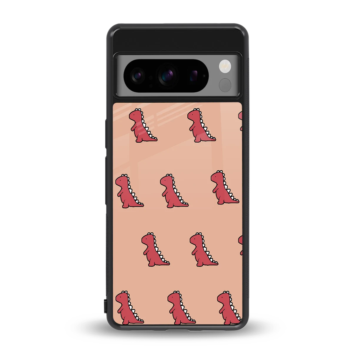 Dino Red back phone cover | glass case for google pixel 8 pro