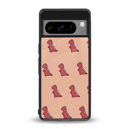Dino Red back phone cover | glass case for google pixel 8 pro