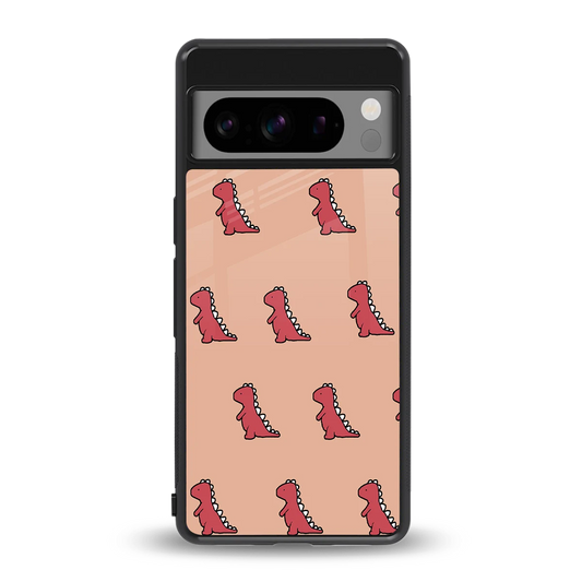 Dino Red back phone cover | glass case for google pixel 8 pro