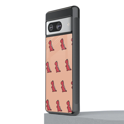 Dino Red stylish phone case for google pixel 8 | glossy glass and slim fit