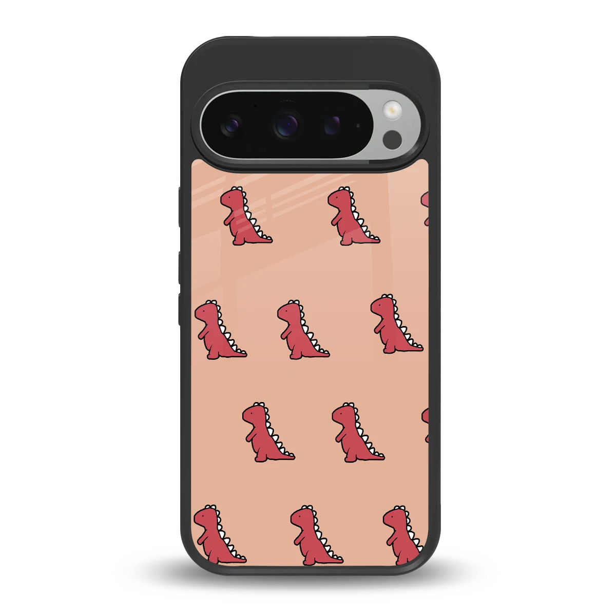 Dino Red back phone cover | glass case for google pixel 9 pro xl