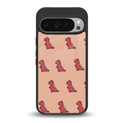 Dino Red back phone cover | glass case for google pixel 9 pro xl
