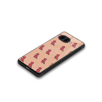 Dino Red stylish phone case for google pixel 10a | glossy glass and slim fit