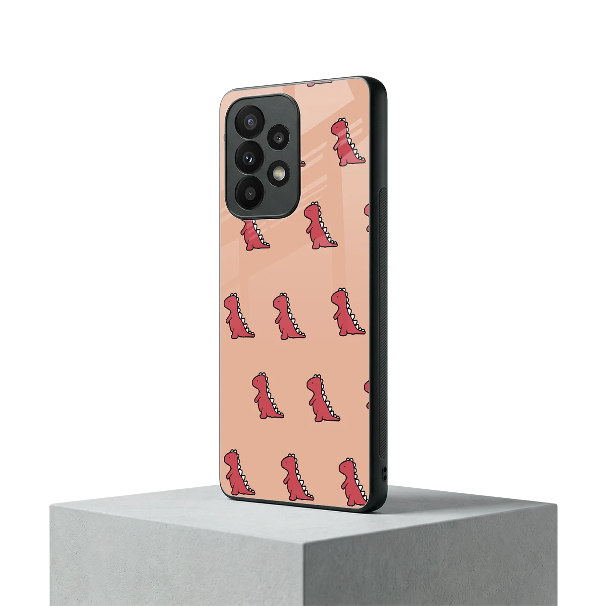 Dino Red samsung galaxy a23 mobile cover | shockproof glass phone case