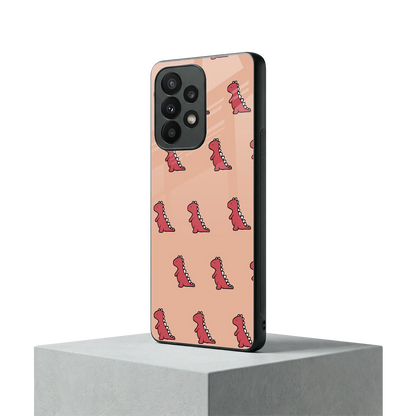 Dino Red samsung galaxy a23 mobile cover | shockproof glass phone case