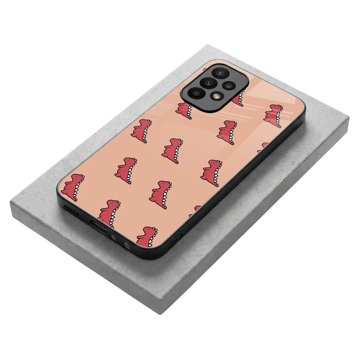 Dino Red stylish phone case for samsung galaxy a23 | glossy glass and slim fit