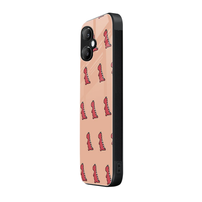 Dino Red samsung galaxy a06 5g mobile cover | shockproof glass phone case