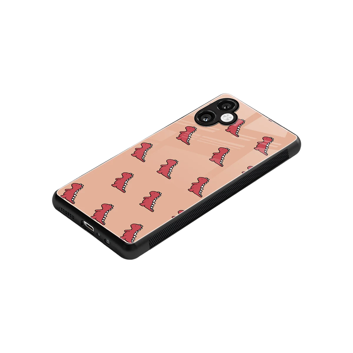 Dino Red stylish phone case for samsung galaxy a06 5g | glossy glass and slim fit