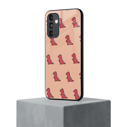 Dino Red samsung galaxy m14 5g mobile cover | shockproof glass phone case