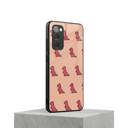 Dino Red samsung galaxy s20 fe mobile cover | shockproof glass phone case