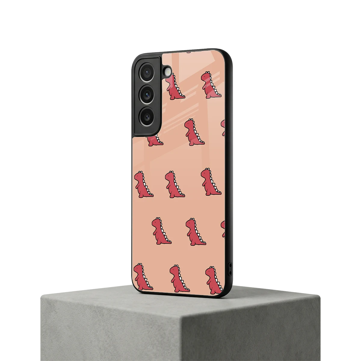 Dino Red samsung galaxy s22 mobile cover | shockproof glass phone case