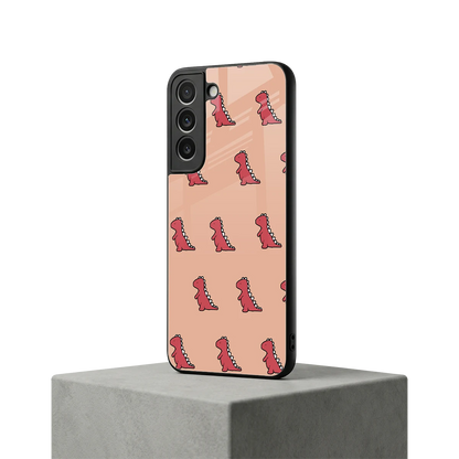 Dino Red samsung galaxy s22 mobile cover | shockproof glass phone case