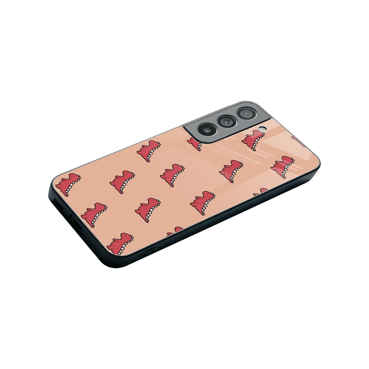Dino Red stylish phone case for samsung galaxy s22 | glossy glass and slim fit