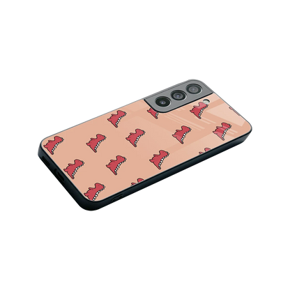 Dino Red stylish phone case for samsung galaxy s22 | glossy glass and slim fit