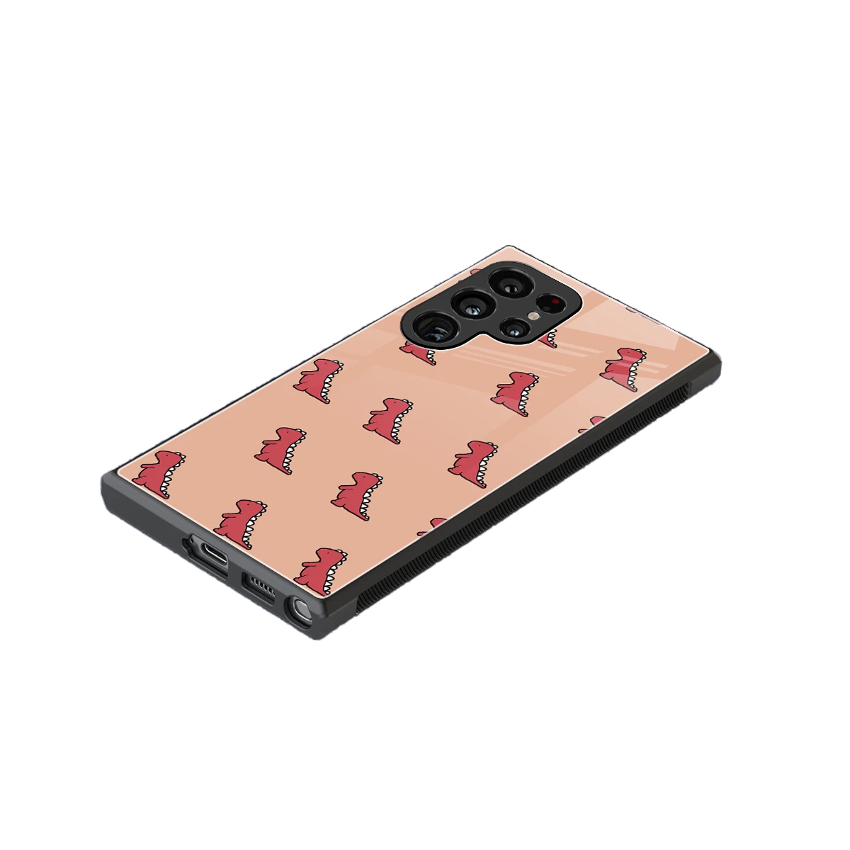 Dino Red stylish phone case for samsung galaxy s23 ultra | glossy glass and slim fit