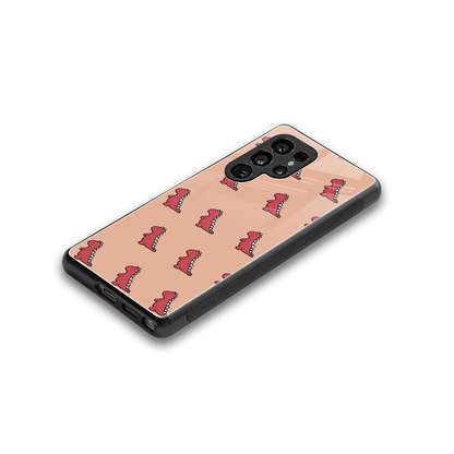 Dino Red stylish phone case for samsung galaxy s26 ultra | glossy glass and slim fit