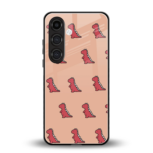 Dino Red back phone cover | glass case for samsung galaxy s24 plus