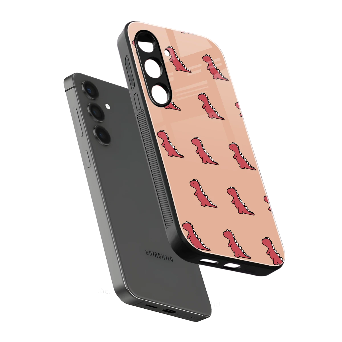 Dino Red sleek samsung galaxy s24 plus cover with tempered glass back and TPU edges