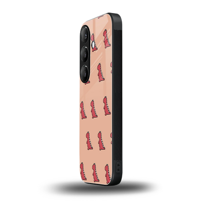 Dino Red samsung galaxy s24 mobile cover | shockproof glass phone case