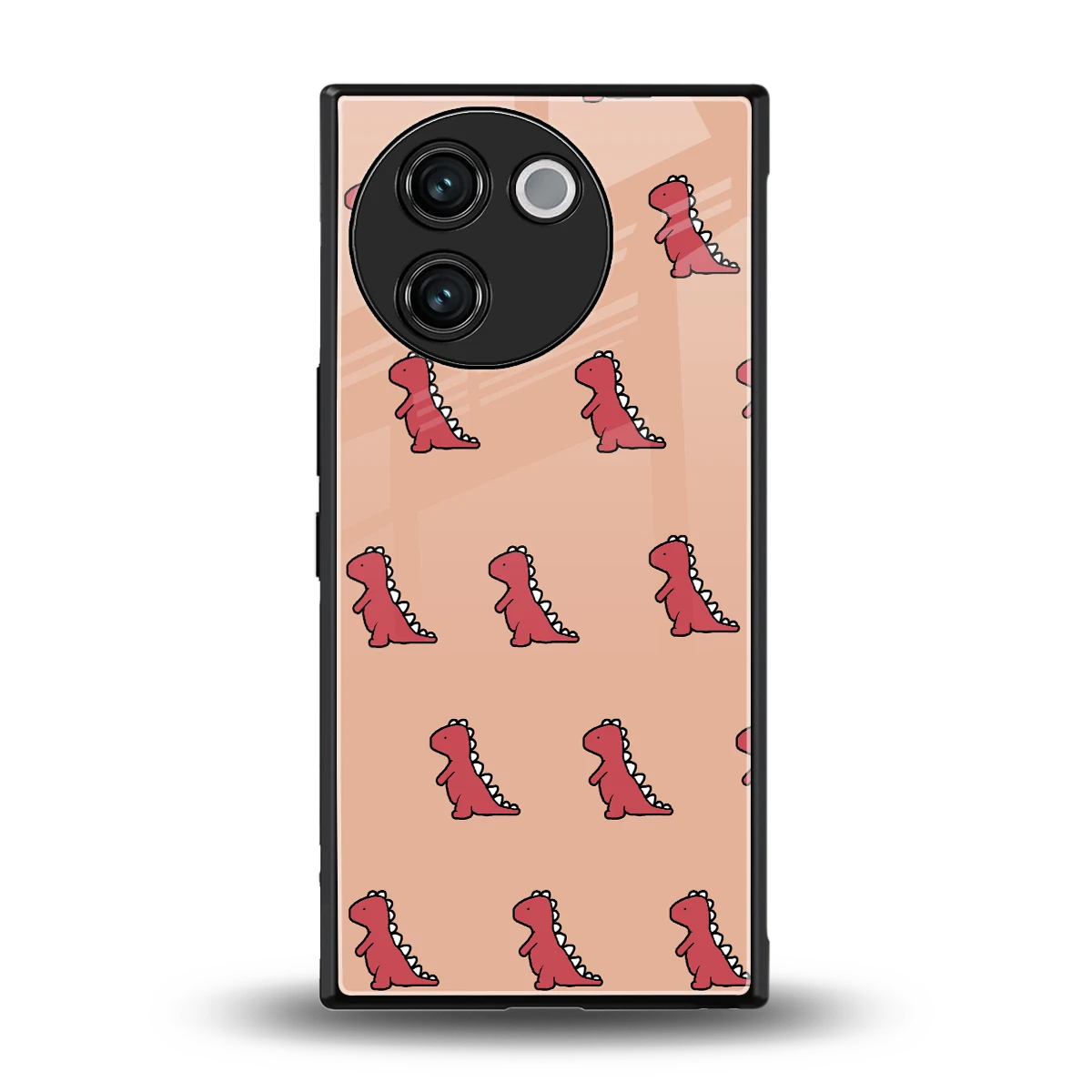 Dino Red back phone cover | glass case for vivo v30e