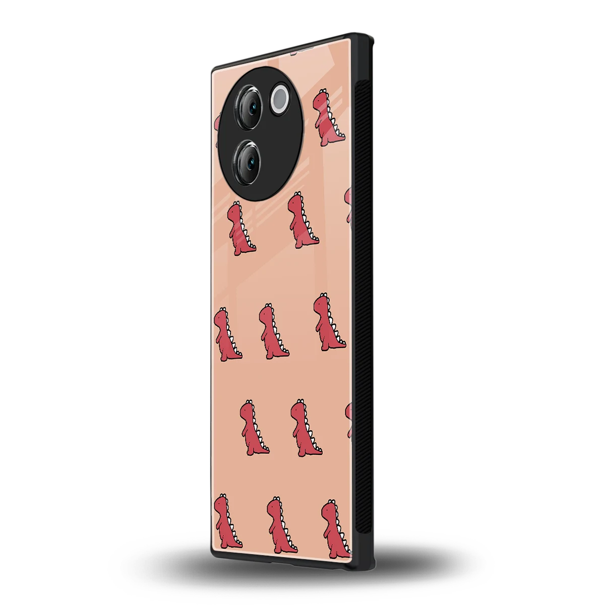 Dino Red vivo v30e mobile cover | shockproof glass phone case