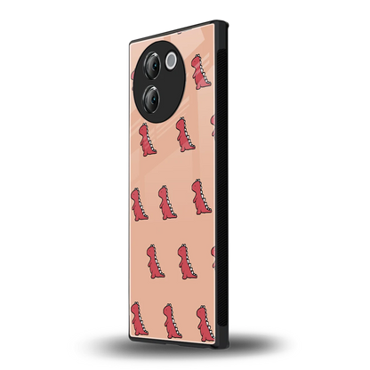 Dino Red vivo v30e mobile cover | shockproof glass phone case