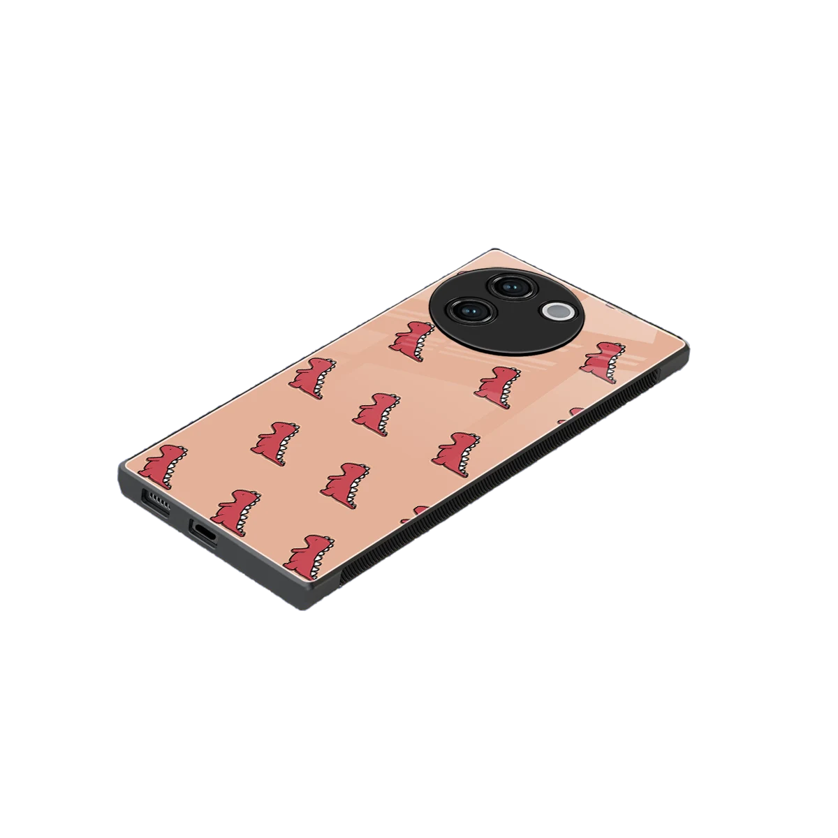 Dino Red stylish phone case for vivo v30e | glossy glass and slim fit