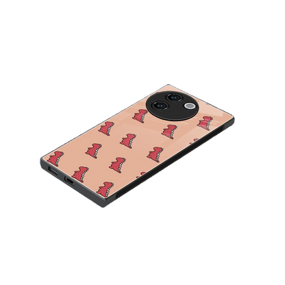 Dino Red stylish phone case for vivo v30e | glossy glass and slim fit