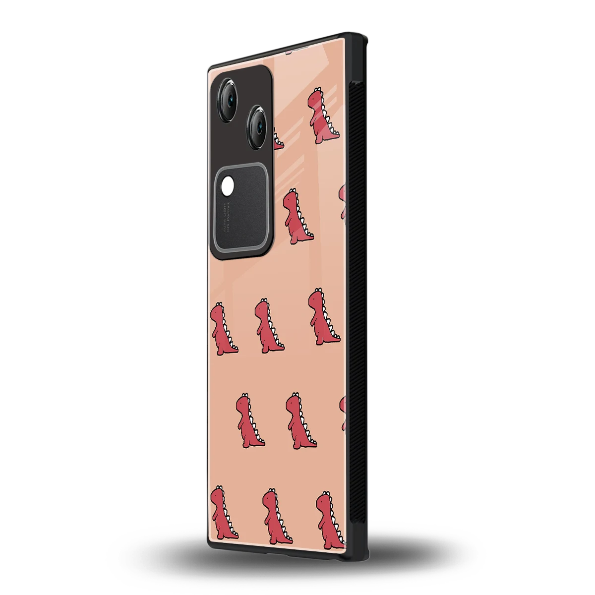Dino Red vivo v30 mobile cover | shockproof glass phone case
