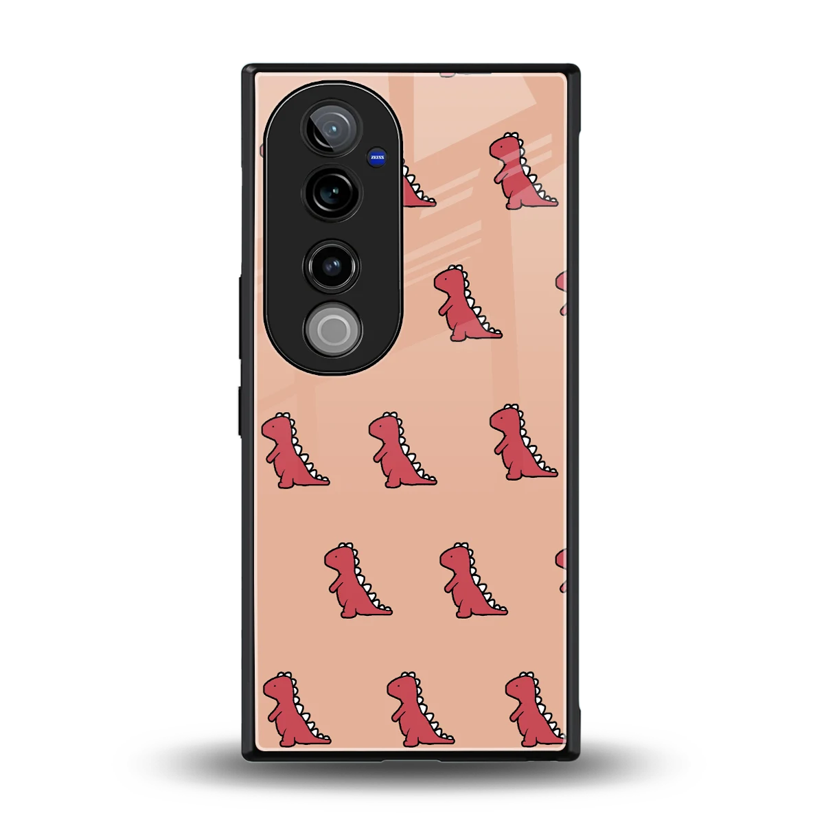 Dino Red back phone cover | glass case for vivo v40 pro