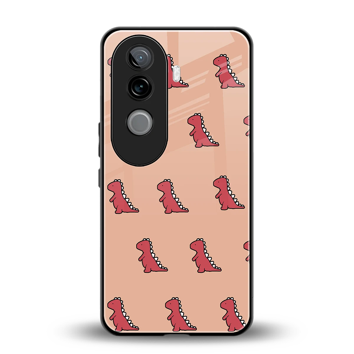 Dino Red back phone cover | glass case for vivo v40e