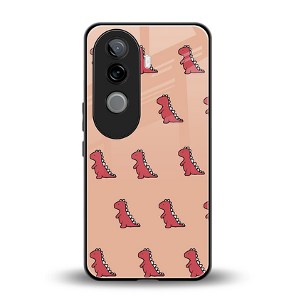 Dino Red back phone cover | glass case for vivo v40e