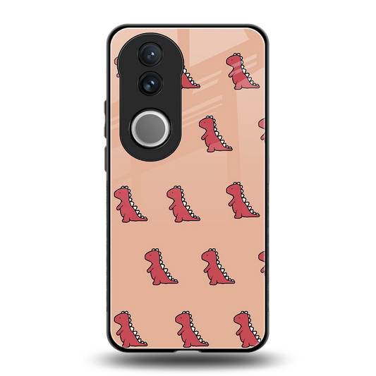 Dino Red back phone cover | glass case for vivo v50