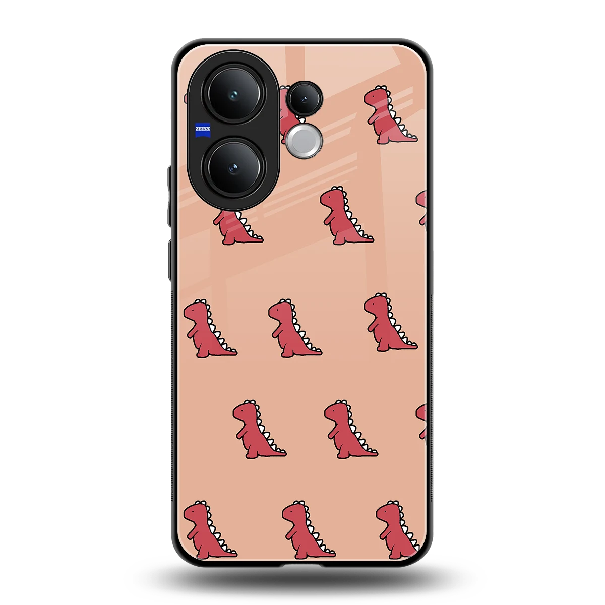 Dino Red back phone cover | glass case for vivo v60