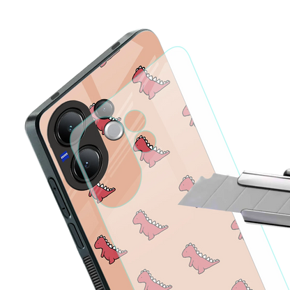 Dino Red stylish phone case for vivo v60 | glossy glass and slim fit