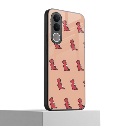 Dino Red vivo v70 fe mobile cover | shockproof glass phone case