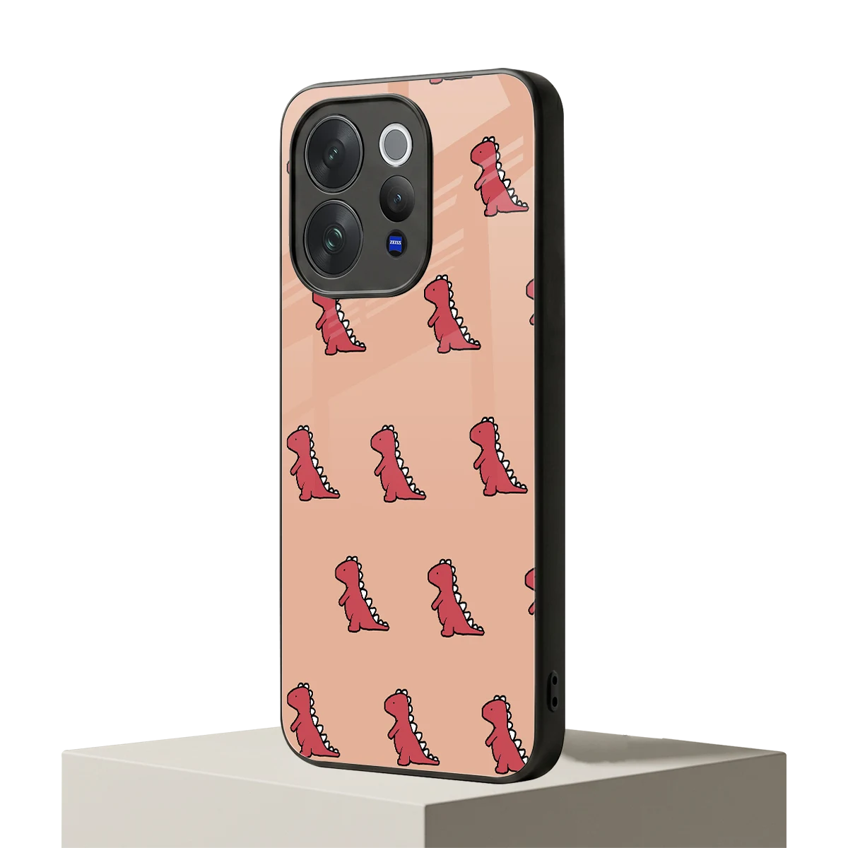 Dino Red vivo v70 mobile cover | shockproof glass phone case