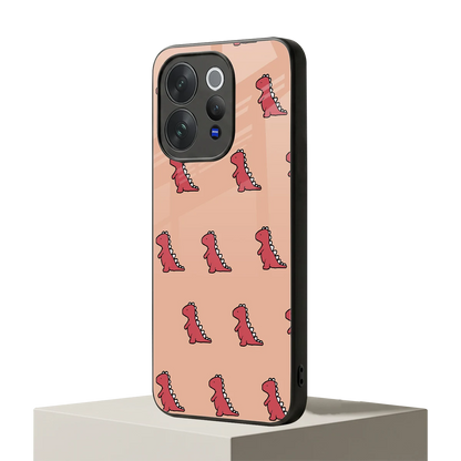 Dino Red vivo v70 mobile cover | shockproof glass phone case