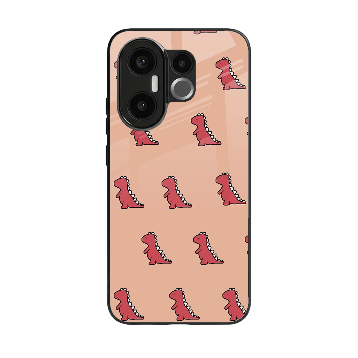 Dino Red back phone cover | glass case for vivo x200 fe
