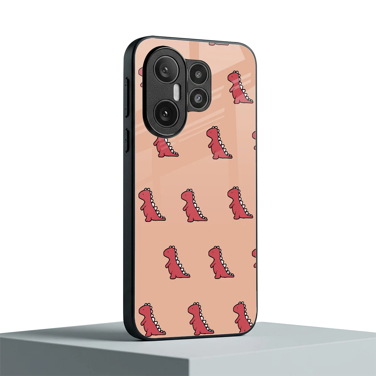 Dino Red vivo x200 fe mobile cover | shockproof glass phone case