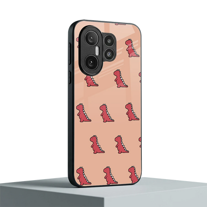 Dino Red vivo x200 fe mobile cover | shockproof glass phone case