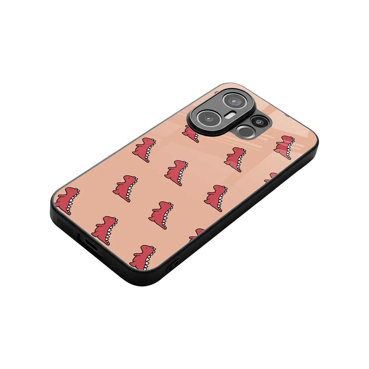 Dino Red stylish phone case for vivo x200 fe | glossy glass and slim fit
