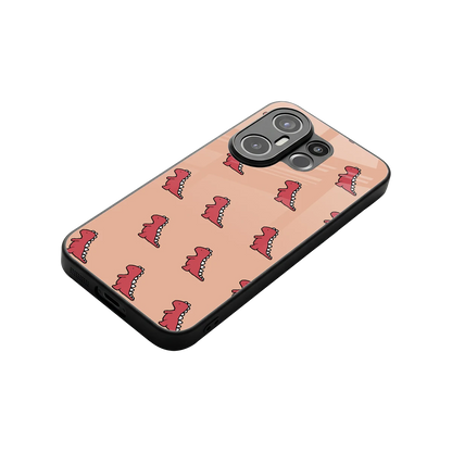 Dino Red stylish phone case for vivo x200 fe | glossy glass and slim fit