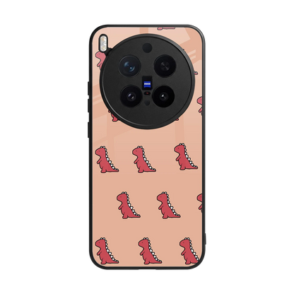 Dino Red back phone cover | glass case for vivo x300 pro