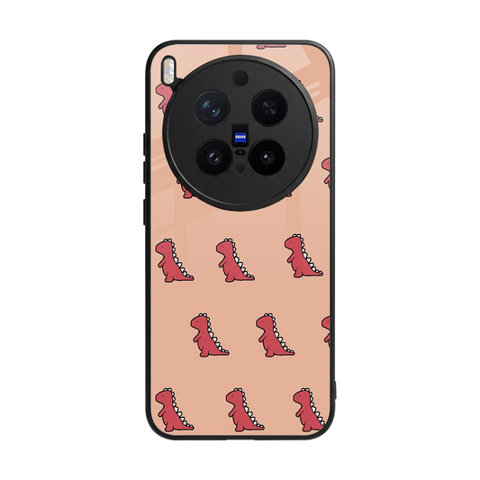 Dino Red back phone cover | glass case for vivo x300 pro